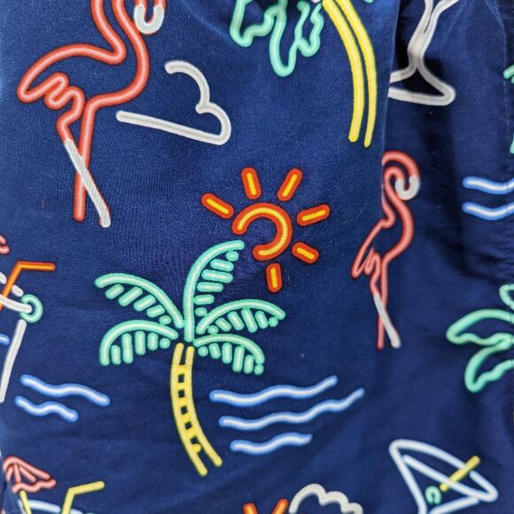 Chubbies Neon Lights 5.5 in Swim Trunks Navy blue Flamingo Margarita Size M - Picture 4 of 9